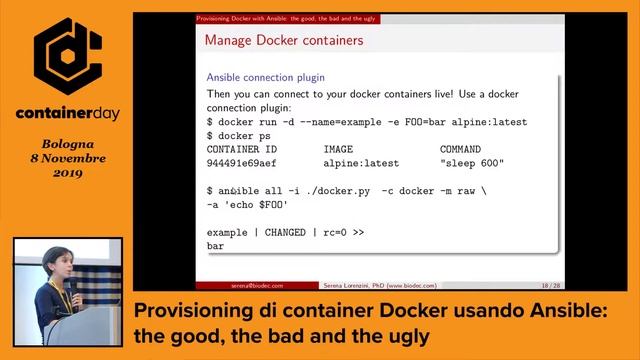 Serena Lorenzini - Provisioning di container Docker usando Ansible: the good, the bad and the ug... смотреть онлайн