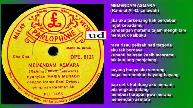 Maria Menado - Memendam Asmara (Rahmat Ali-D. Lelawati) - 1959 смотреть онлайн