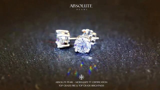 ABSOLUTE PEARL - 2 Carat Moissanite Stud Earrings 925 Sterling Silver White Gold Plated Round Cut смотреть онлайн