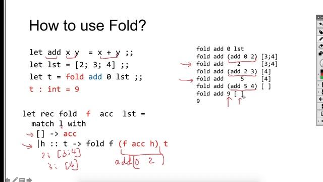 OCaml fold смотреть онлайн