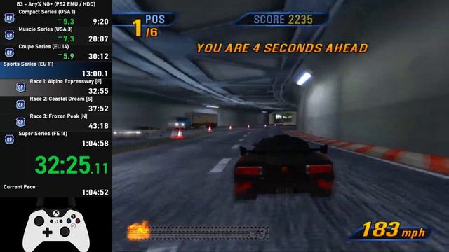 Burnout 3: Race Tour Any% NG+ in 1:04:36 [WR] PCSX2 смотреть онлайн