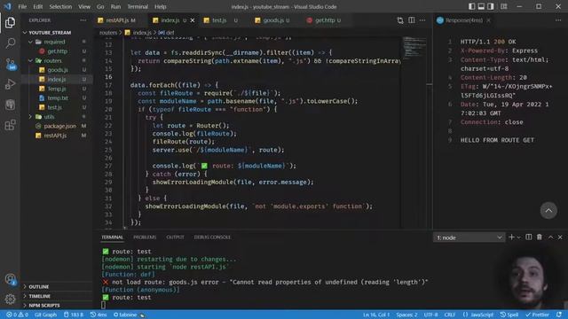 Node.js Урок 9: Node.js express #dinamicrequire динамическая подгрузка модулей #expressjs смотреть онлайн