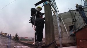 Применение системы удерживания Венто для подъема на железобетонную опору. Комплект Энерго-60