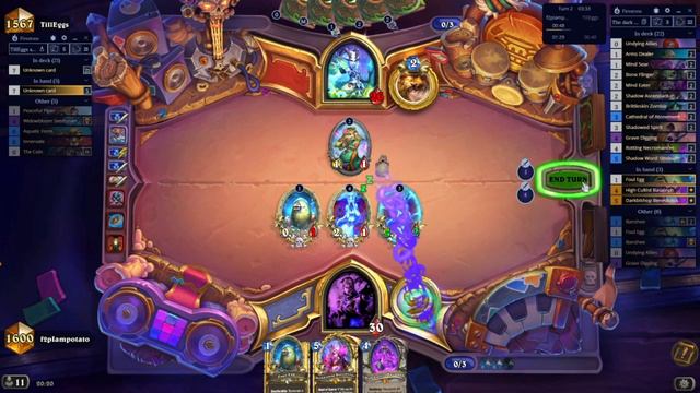 Hearthstone 01 LEGEND ladder Undead priest VS druid (Troublesome banshees!) смотреть онлайн