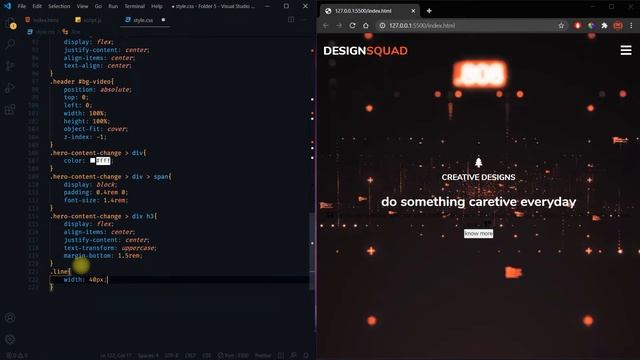 Full Screen Video Background With Text Change Effect | HTML, CSS & JS смотреть онлайн