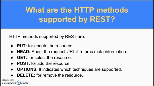 What are the HTTP methods supported by REST? смотреть онлайн