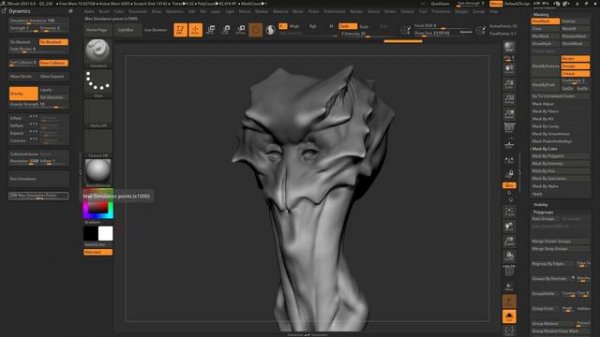 Using ZBrush 'Mask by draft' for drapery