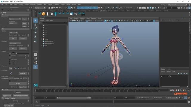 Maya人物绑定教程：掌握Advanced Skeleton插件的运用 смотреть онлайн