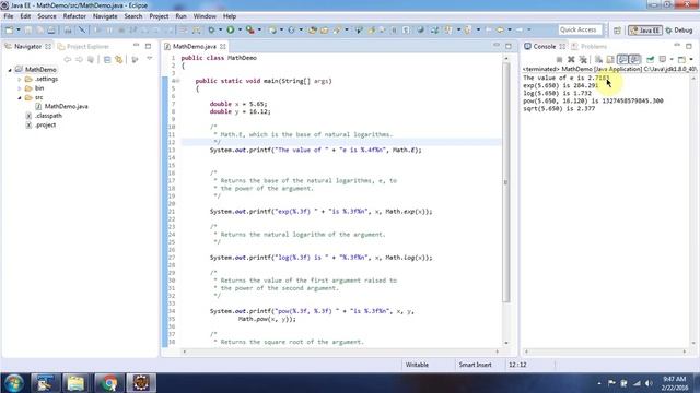 Java Tutorial : Java Math class (Exponential and Logarithmic methods) смотреть онлайн