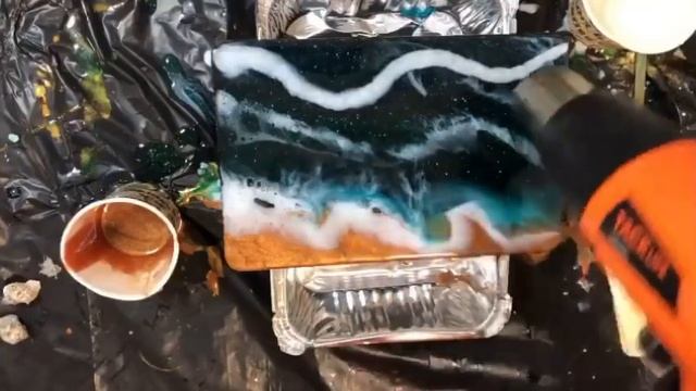Epoxy Resin Art / Tutorial Ocean, Beach , Sand& Movement/ أمواج البحر بالريزن ? смотреть онлайн