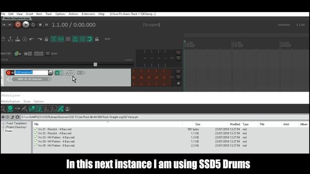 Using Media Explorer in Reaper to audition Midi for Vst Instruments and Drums смотреть онлайн