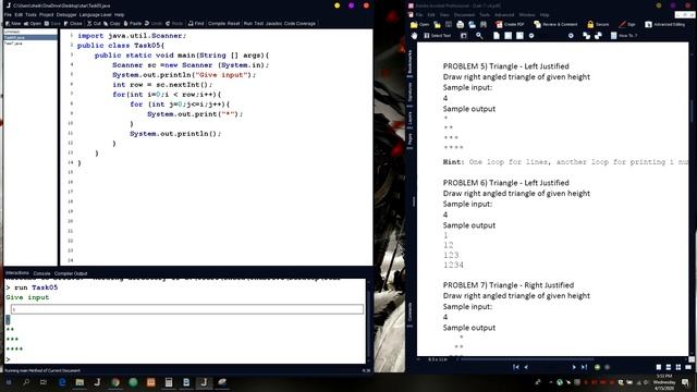 CSE110.21- Star Lab Problem (Right Triangle Print)