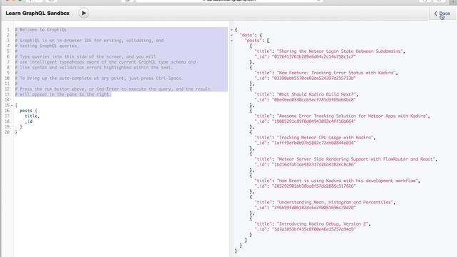 Demo: Learn GraphQL Sandbox смотреть онлайн