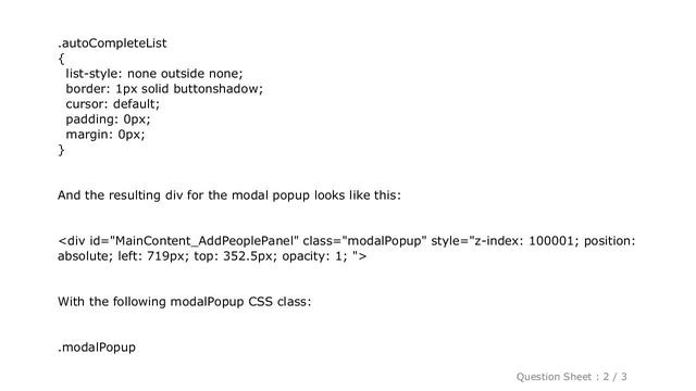 HTML : AJAX Control Toolkit auto-complete appearing behind the modal popup смотреть онлайн