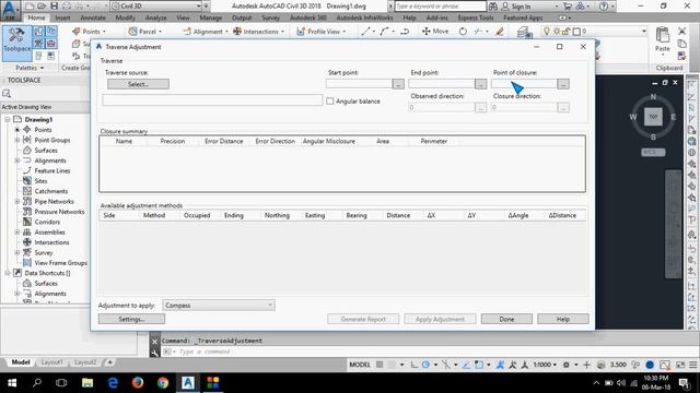 Traverse adjustment in civil 3D 2018 in Udru смотреть онлайн