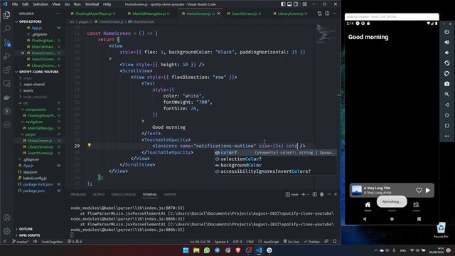 SPOTIFY CLONE 2022 !!! Tutorial (Expo React Native, React Navigation 6, TextTicker) смотреть онлайн