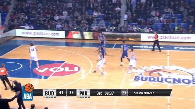 ABA Liga 2016/17 highlights, Round 20: Budućnost VOLI - Partizan NIS (28.1.2017) смотреть онлайн