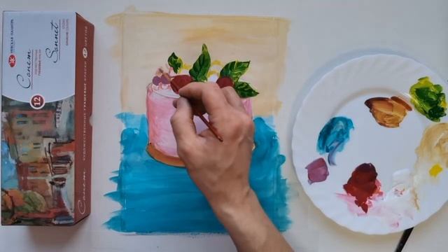 КАК НАРИСОВАТЬ ТОРТИК ГУАШЬЮ / ПОЛНАЯ ВЕРСИЯ смотреть онлайн