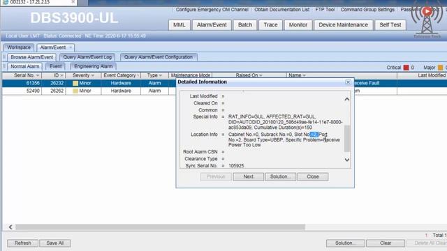 BBU Optical Module Transmit Receive Fault смотреть онлайн