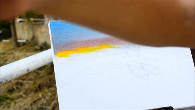 Как нарисовать озеро и мост. смотреть онлайн