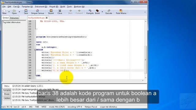 Membuat Program Boolean True dan False pada Pascal смотреть онлайн