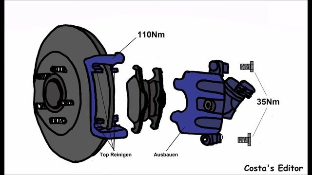 Ford Mondeo IV Turnier (BA7) 2.3 118 KW07/2007-01/2015 Bremsen Hinten Wechseln Anzugsdrehmomente
