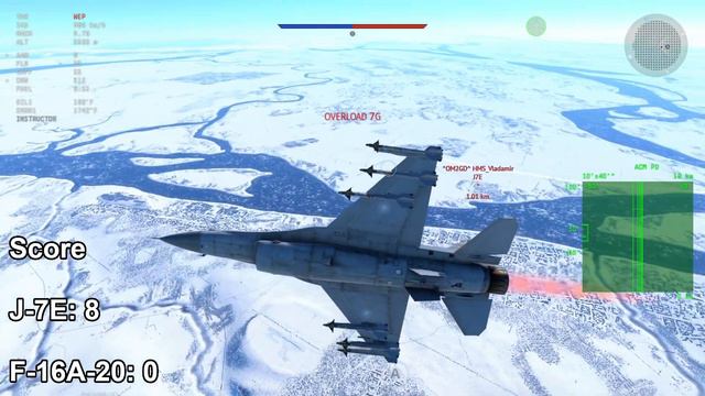 War Thunder Custom Duel: J-7E vs F-16A-20 смотреть онлайн