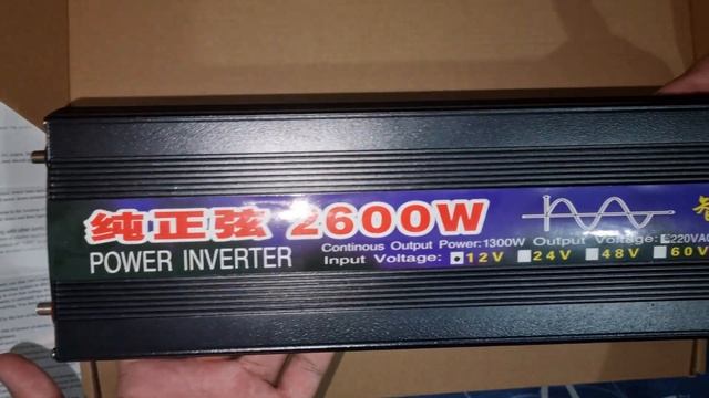 Power Inverter 2,600 Watts Continues Power 1,300 Watts 12Volts Input Voltage