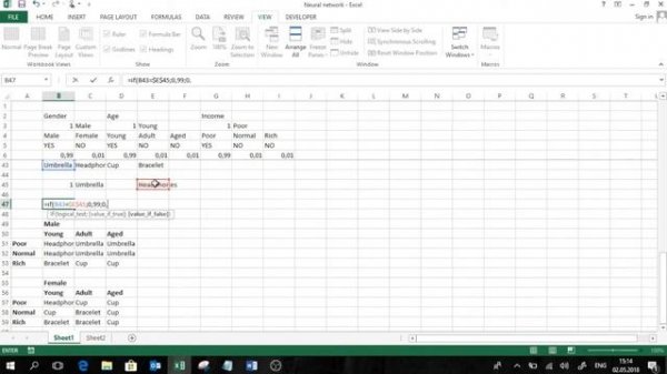 Neural network in Excel