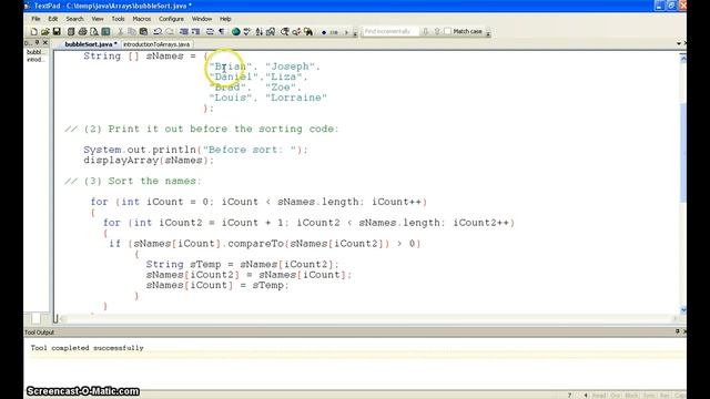 bubbleSort.java смотреть онлайн
