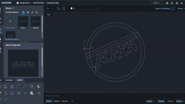 AutoCAD Web 023 - Osnap NEArest (practice offset & trim) смотреть онлайн