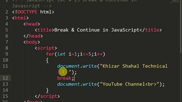 Break & Continue Statement In Javascript Lectures Series Javascript Tutorials for Beginners Urdu IT смотреть онлайн