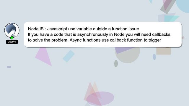 NodeJS : Javascript use variable outside a function issue смотреть онлайн