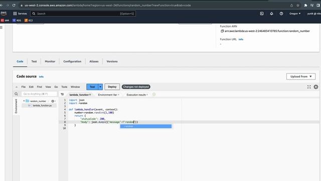 create aws lambda function api to return random number | python | AWS | lambda | interview question смотреть онлайн