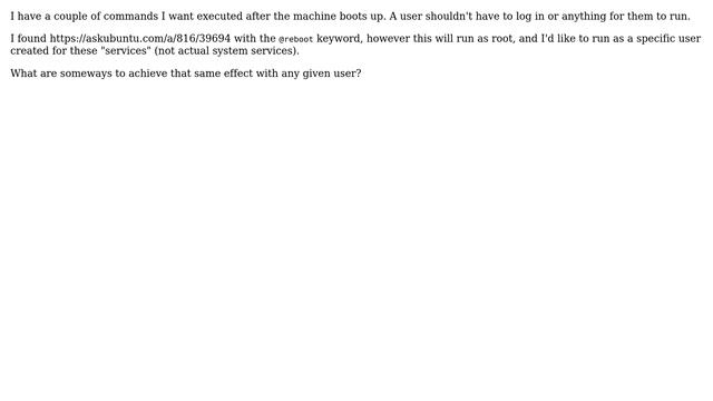 How to run a cron job as a specific user? смотреть онлайн