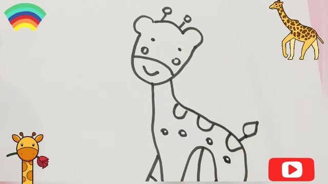 How to draw a giraffe for kids КАК НАРИСОВАТЬ ЖИРАФА ДЛЯ ДЕТЕЙ जिराफ कैसे आकर्षित करें смотреть онлайн