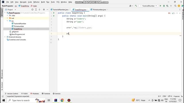 How to swap two String without using the third variable in Java. Java programming. смотреть онлайн