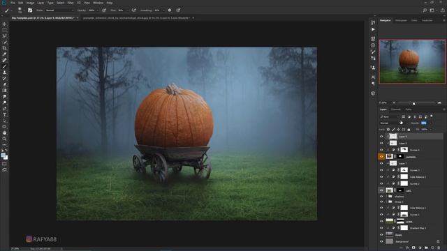 Big Pumpkin Photoshop manipulation Tutorial Processing смотреть онлайн