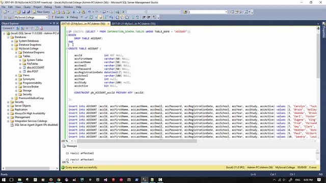 SQL DML Series - Setting up the ACCOUNT table смотреть онлайн