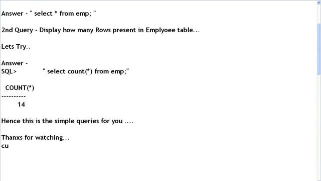 SQL QUERY TO COUNT NUMBER OF ROWS смотреть онлайн