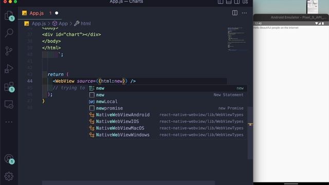How to render charts easily in React Native - Render charts in react-native using Web View смотреть онлайн