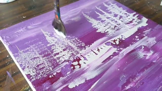 Easy Abstract Landscape Painting Demo / For Beginners / Satisfying / Daily Art Therapy / Day #088