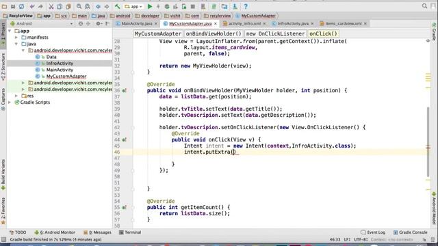 Android Recyclerview and CardView set onClickListener 2017 [Part2] смотреть онлайн