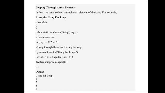 Arrays in java смотреть онлайн