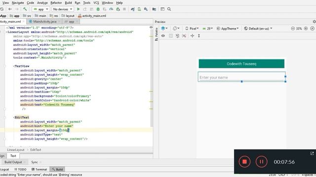 TextView EditText & Button in Android | Android Studio | Android Beginner Tutorial | 2020 смотреть онлайн