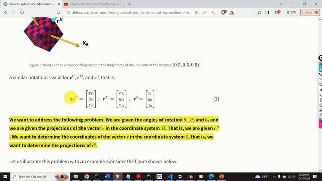 Clear Explanation of Euler Angles with Animation, Rotation and Cosine Matrices, and Python Code смотреть онлайн