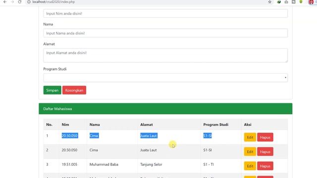 CARA Membuat CRUD dengan PHP & MySQL + Bootstrap 4 dalam 1 Halaman #bag.[2/2] | Tutorial PHP MySQL смотреть онлайн