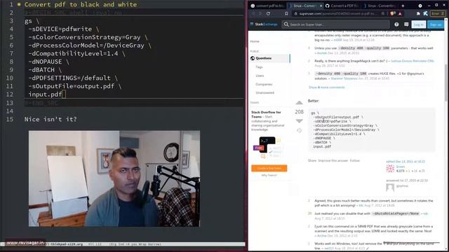 Ghostscript - Convert PDF to black and white using смотреть онлайн