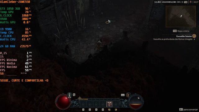 Diablo IV, teste em Português PT-BR! GeForce 1050 (3GB) Notebook 2AME550 смотреть онлайн