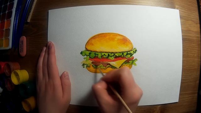 Как нарисовать гамбургер - How to draw hamburger смотреть онлайн